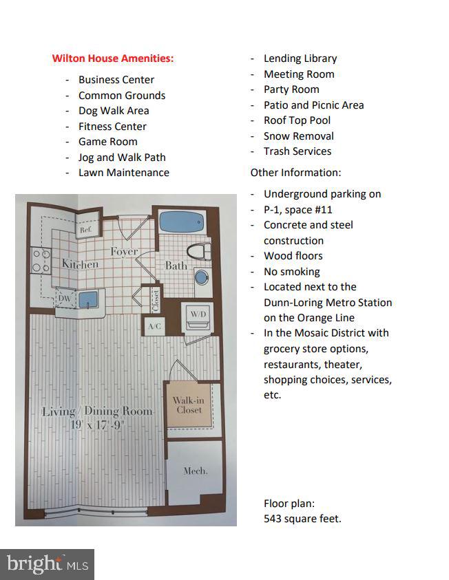 2726 Gallows Road, Unit 1502 Vienna, VA 22180 - Photo 45 of 46 Wilton House Amenities and Floor Plan!