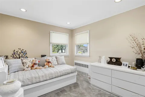 a bedroom with furniture and a window