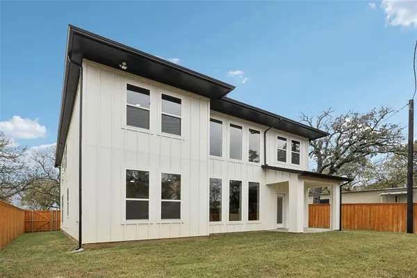 a house view with a garden space
