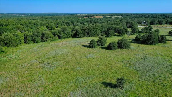 a view of a lush green outdoor space with a lake view