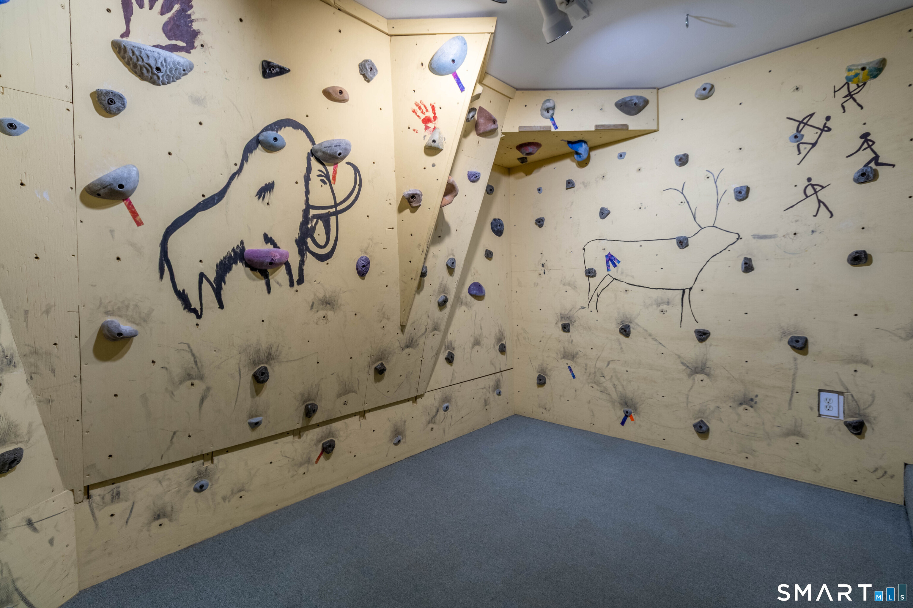 9 Rivendell Road Marlborough, CT 06447 - Photo 30 of 40 Lower level rock climbing wall.