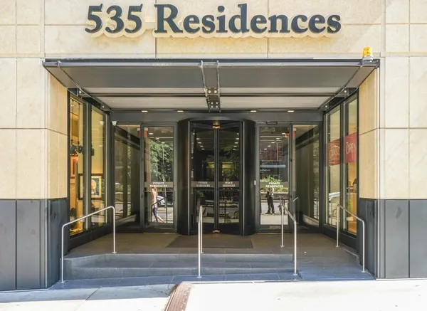 a view of a entryway door of the building