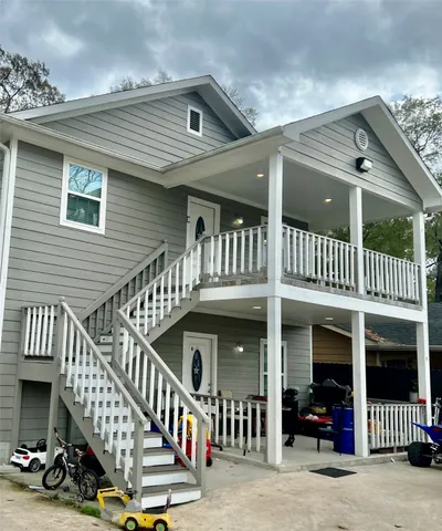 a view of a house with a deck