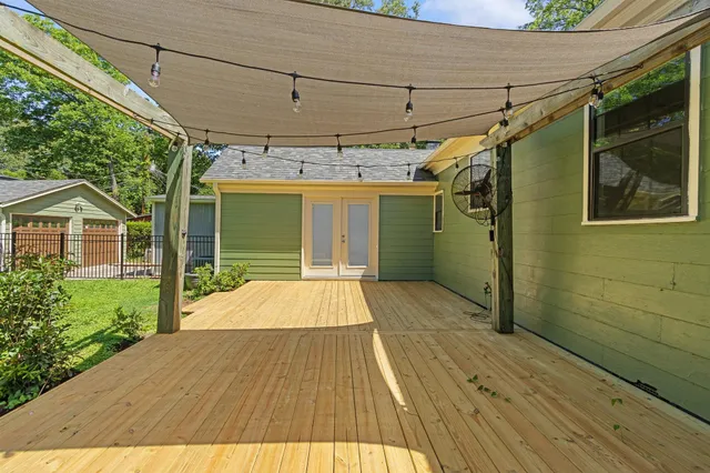 a house with trees in front of it