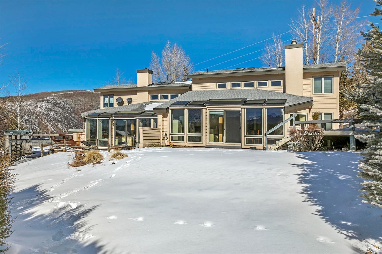 a view of a building with sitting area
