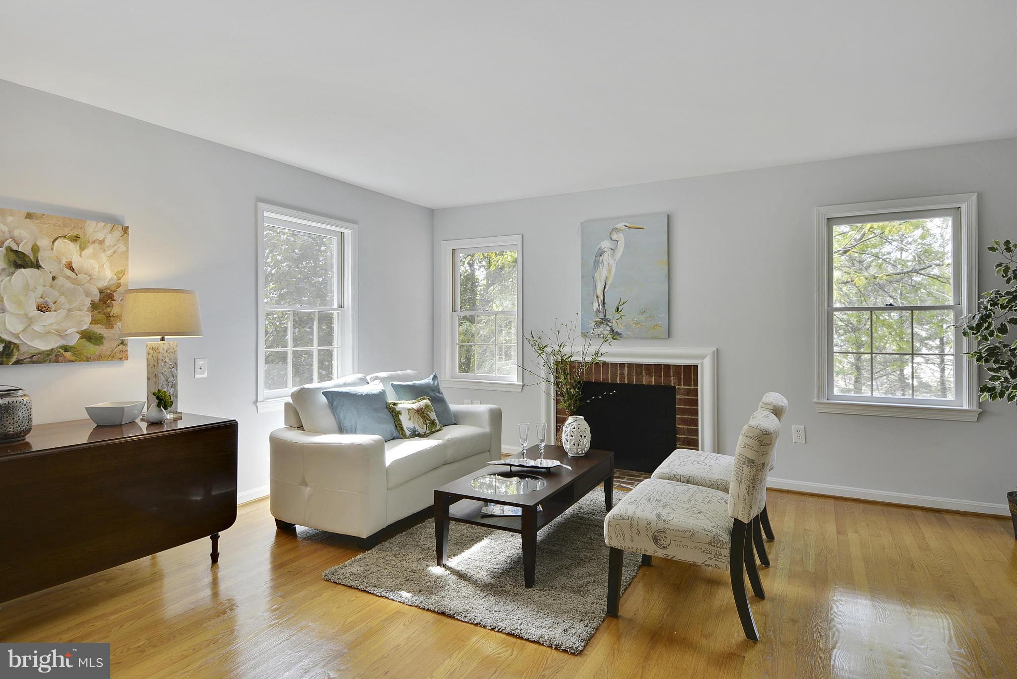 2059 South Glebe Road Arlington, VA 22206 - Photo 9 of 20 a living room with furniture a fireplace and a potted plant