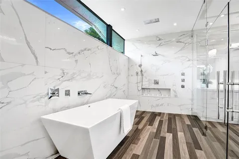 a kitchen with a stove and a microwave