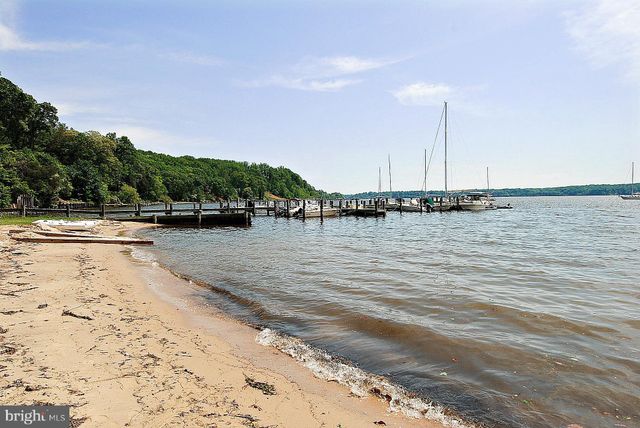 a view of a lake with beach