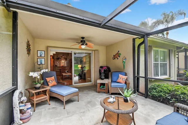 a outdoor space with furniture and a rug