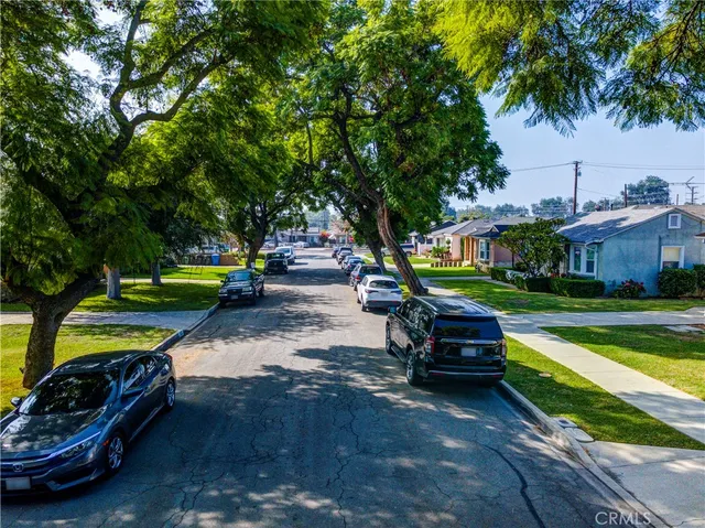 a car parked in front of a house