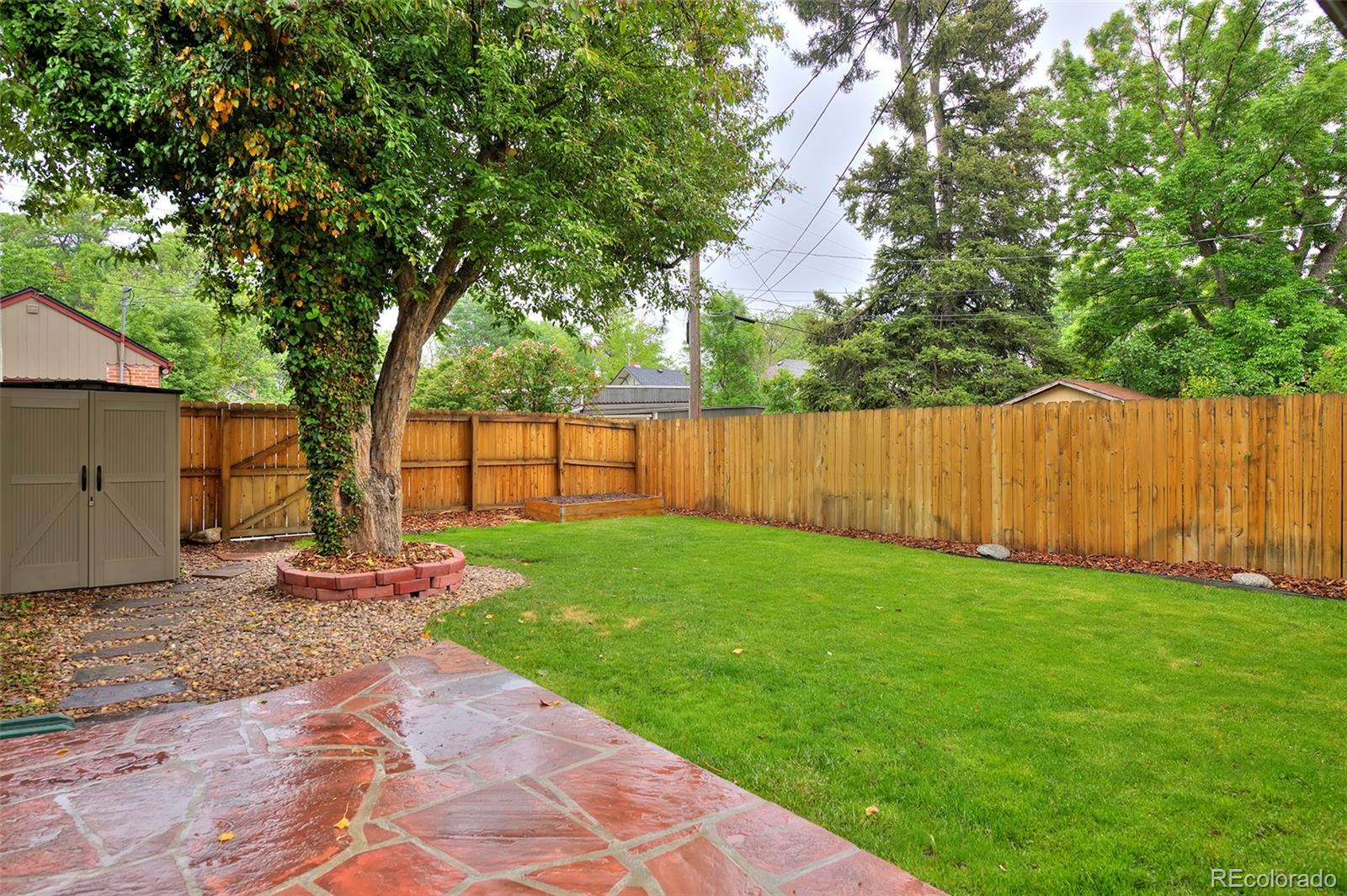1674 Cherry Street Denver, CO 80220 - Photo 21 of 31 a view of a backyard with large tree