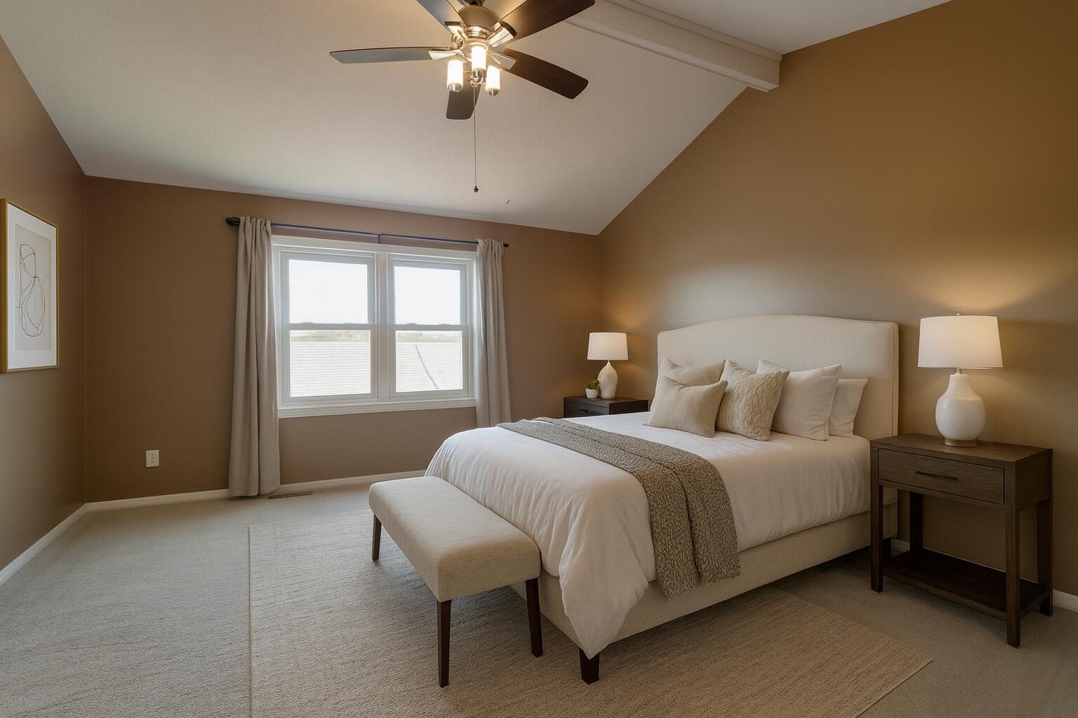 767 Kenmare Parkway Crown Point, IN 46307 - Photo 11 of 27 a spacious bedroom with a bed and a chandelier