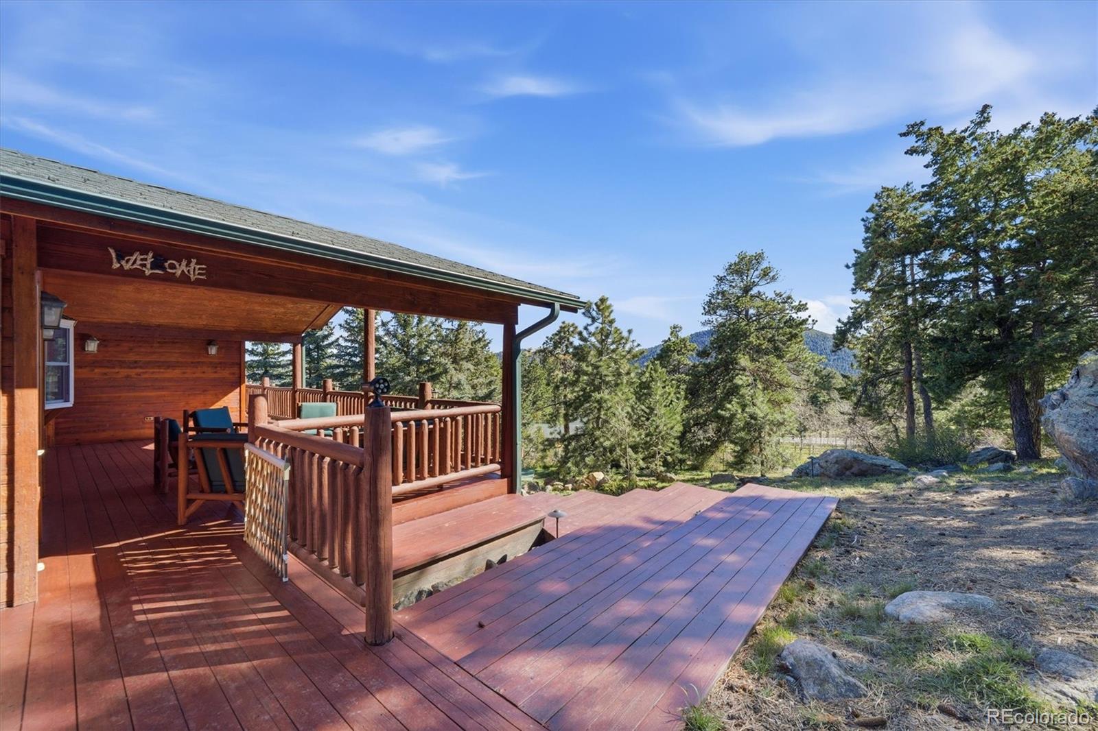 8969 South Hillview Road Morrison, CO 80465 - Photo 42 of 50 a view of a porch with a yard