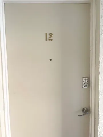 a door with a shower
