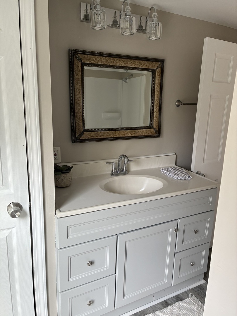 3003 Elizabeth Avenue Zion, IL 60099 - Photo 17 of 30 a bathroom with a sink vanity and a mirror