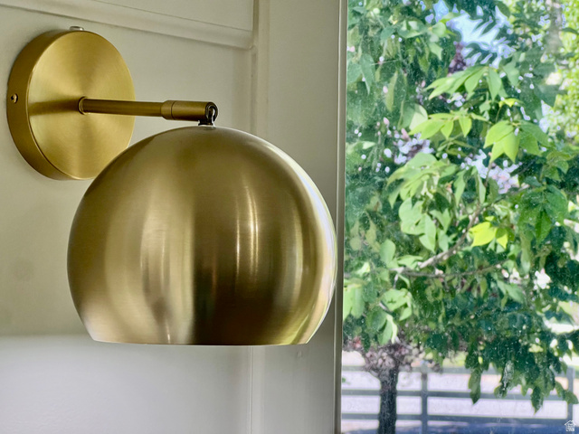 812 East Bates Cyn Road Tooele, UT 84074 - Photo 36 of 144 Contemporary brass wall sconce with a domed shade