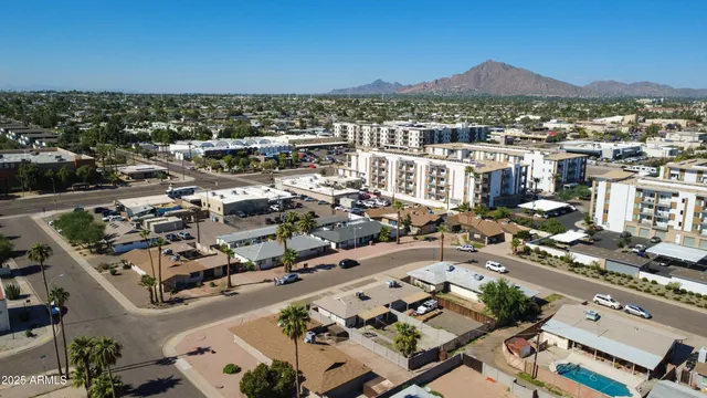 an aerial view of a city