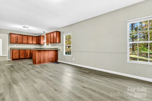 a view of kitchen and window