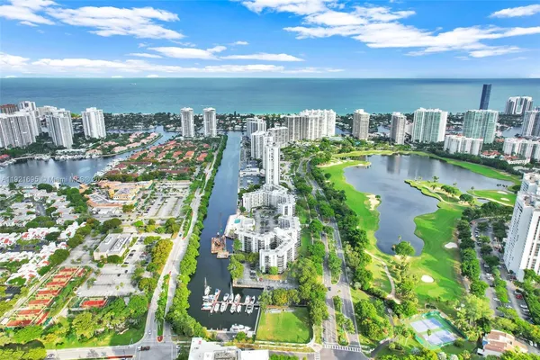 a view of a city with tall buildings