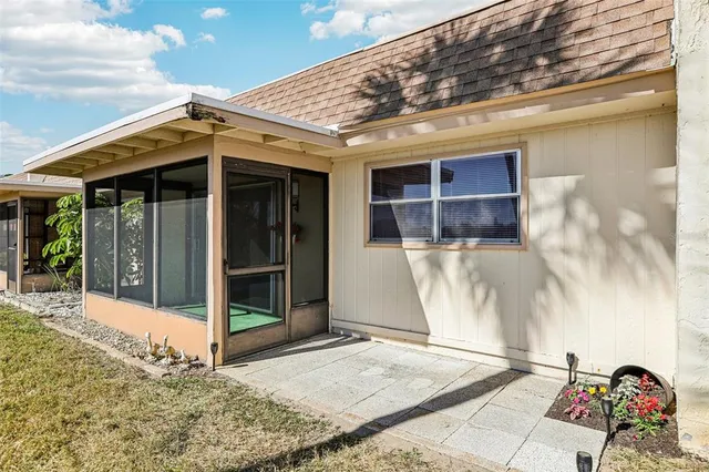 a view of a wooden door