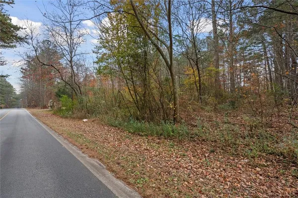 a view of a yard with trees