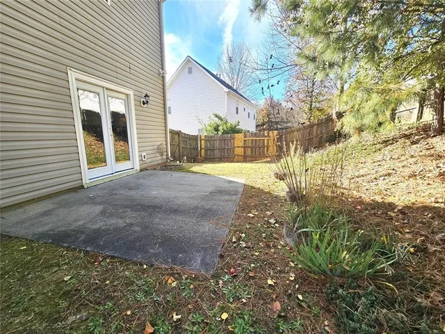 a view of backyard of house