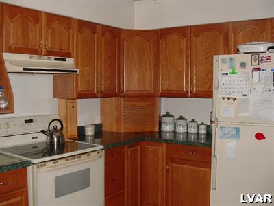 1608 Donalds Road Effort, PA 18330 - Photo 7 of 9 a kitchen with stainless steel appliances wooden cabinets and a stove top oven