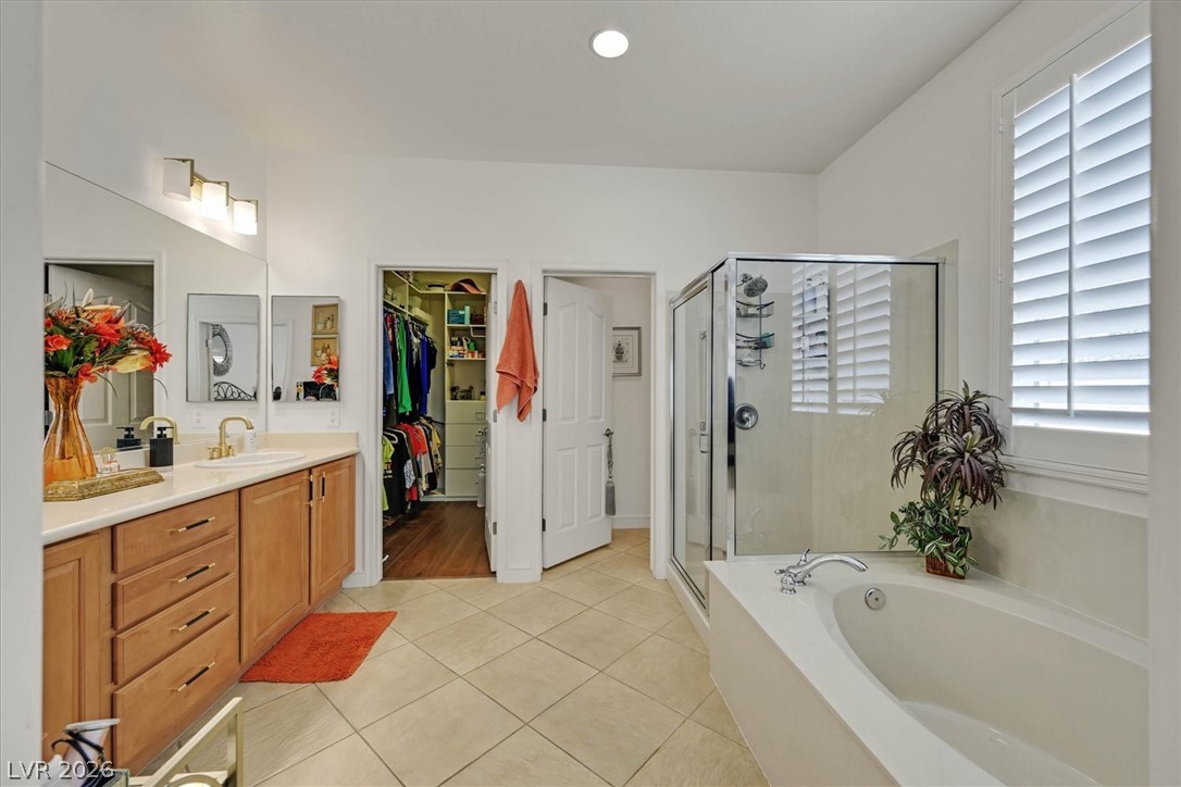 2228 Waterton Rivers Drive Henderson, NV 89044 - Photo 36 of 57 Plenty of Room here in the Primary Bathroom with Large soaking tub and separate Shower.