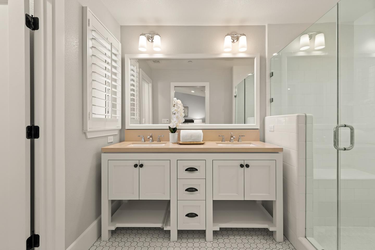 425 Robin Ridge Way Campbell, CA 95008 - Photo 34 of 46 a spacious bathroom with a double vanity sink mirror and