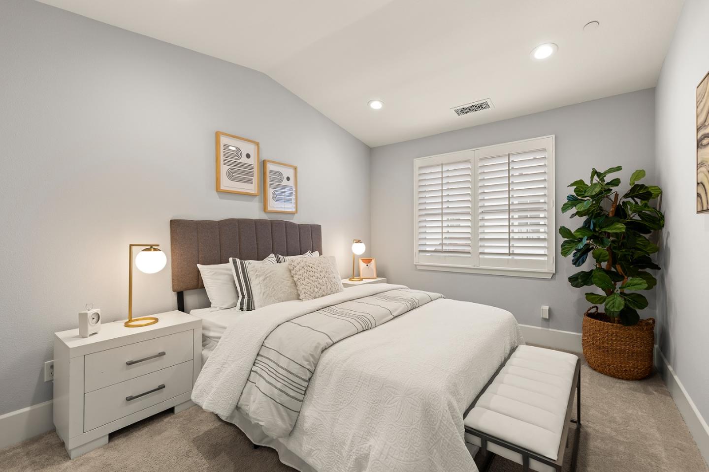425 Robin Ridge Way Campbell, CA 95008 - Photo 39 of 46 a bedroom with a bed and a potted plant