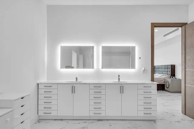 a aerial view of a house with a yard