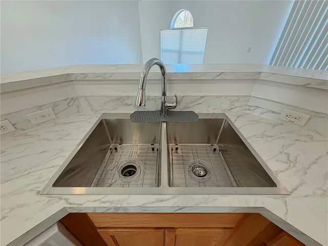 a close view of sink and tap