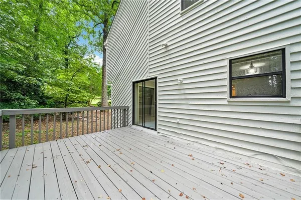 a view of a wooden deck