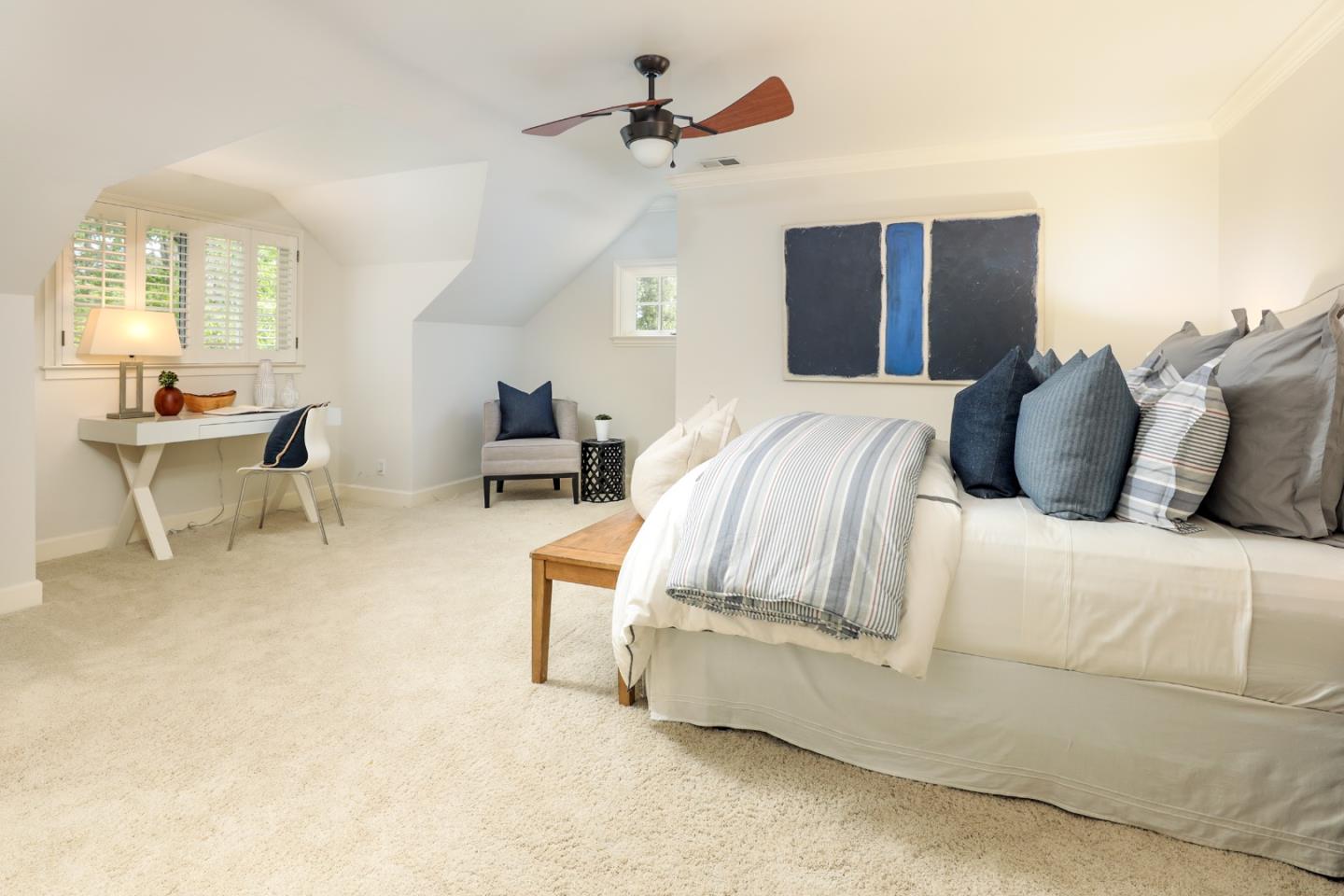 96 Laburnum Road Atherton, CA 94027 - Photo 24 of 40 a bedroom with a bed and a chair