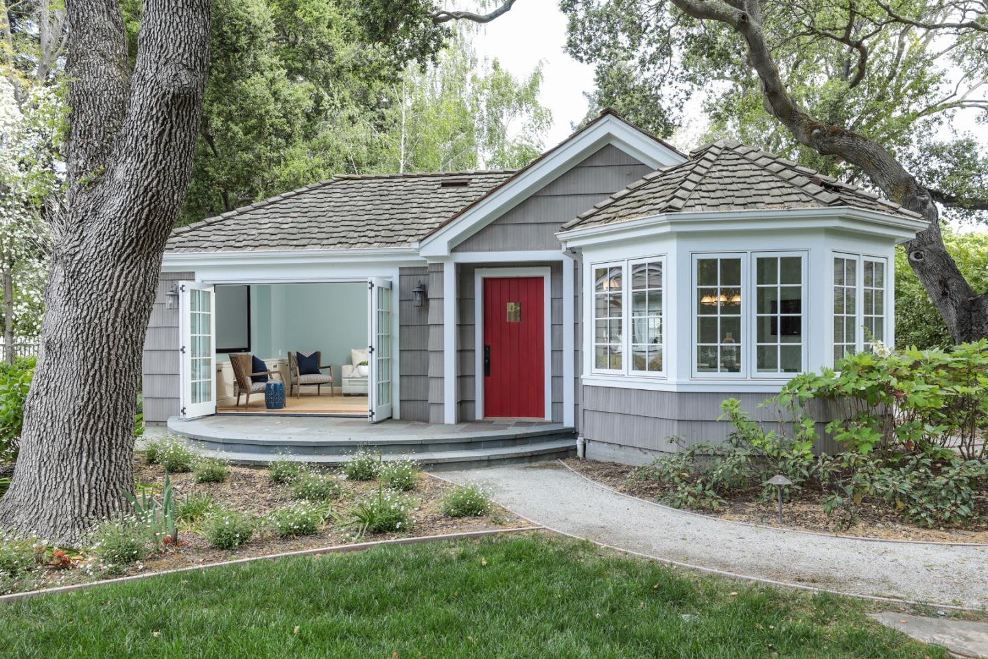 96 Laburnum Road Atherton, CA 94027 - Photo 34 of 40 a front view of a house with garden