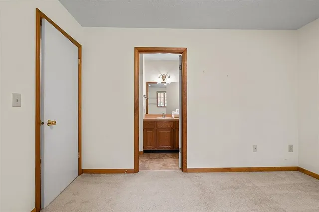 a view of an empty room and closet