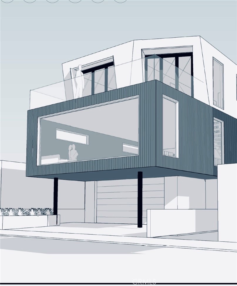Architectural rendering of modern house to be built.