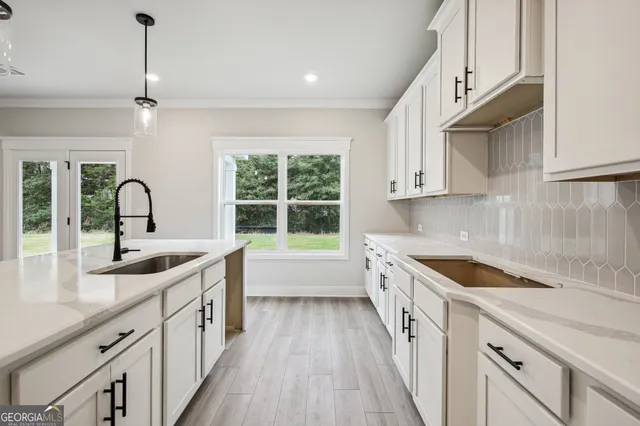 an empty room with windows