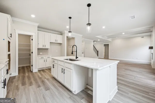 a view of small space with racks on the wall