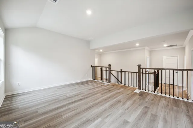 a view of a house with a large window