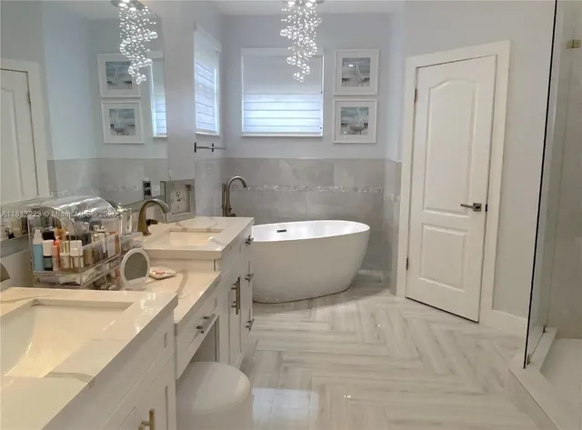 a bedroom with a bed and furniture