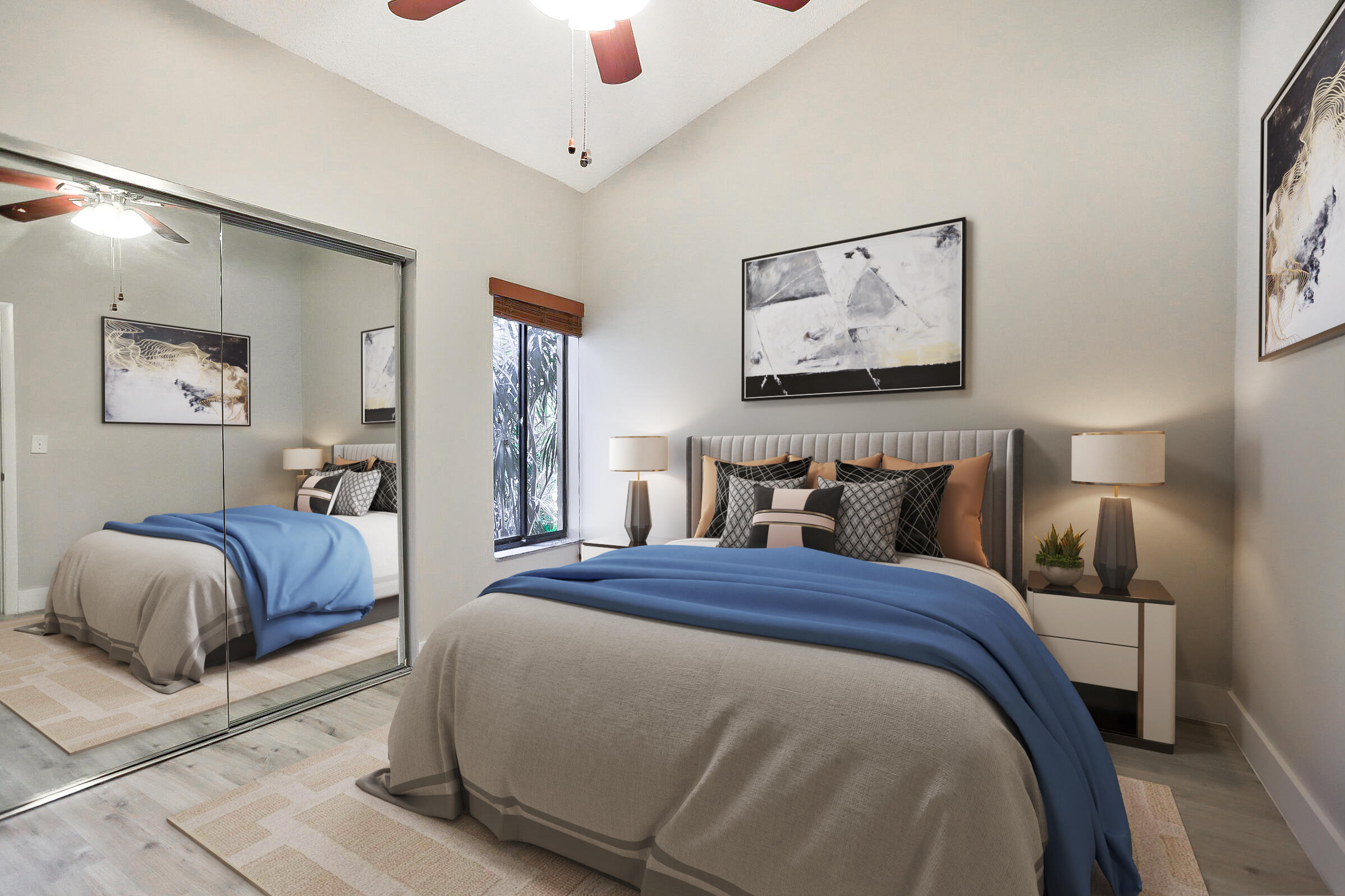 1169 Northwest 13th Street, Unit 1 Boca Raton, FL 33486 - Photo 7 of 20 a bedroom with bed and painting on the wall