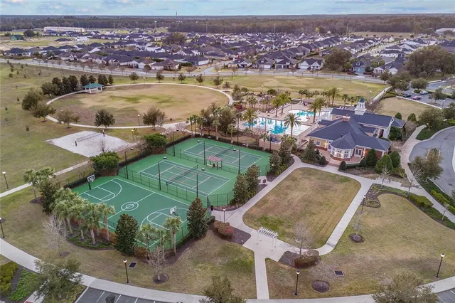 an aerial view of a residential houses with outdoor space
