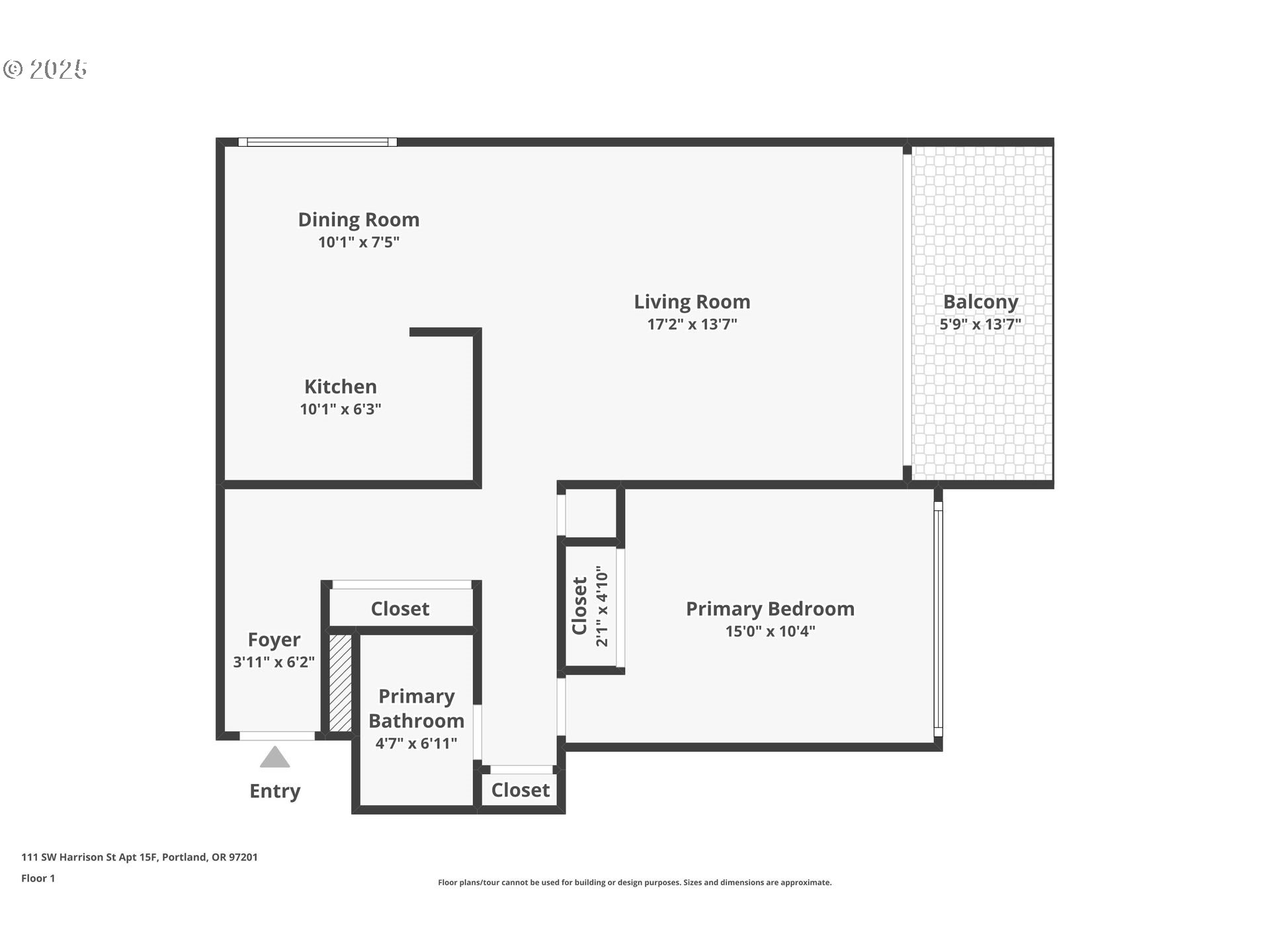 111 Southwest Harrison Street, Unit 15F Portland, OR 97201 - Photo 36 of 36 Floor Plan