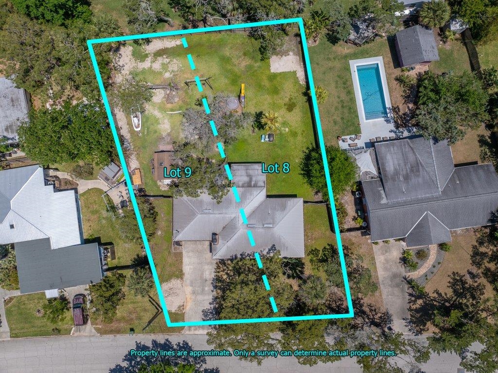 an aerial view of a house