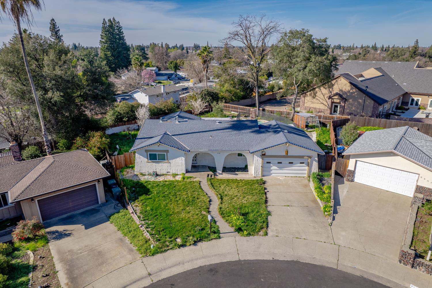 6500 Cookson Way Fair Oaks, CA 95628 - Photo 31 of 37 an aerial view of a house with garden space and street view