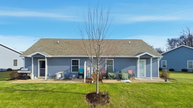 a view of a house with a patio