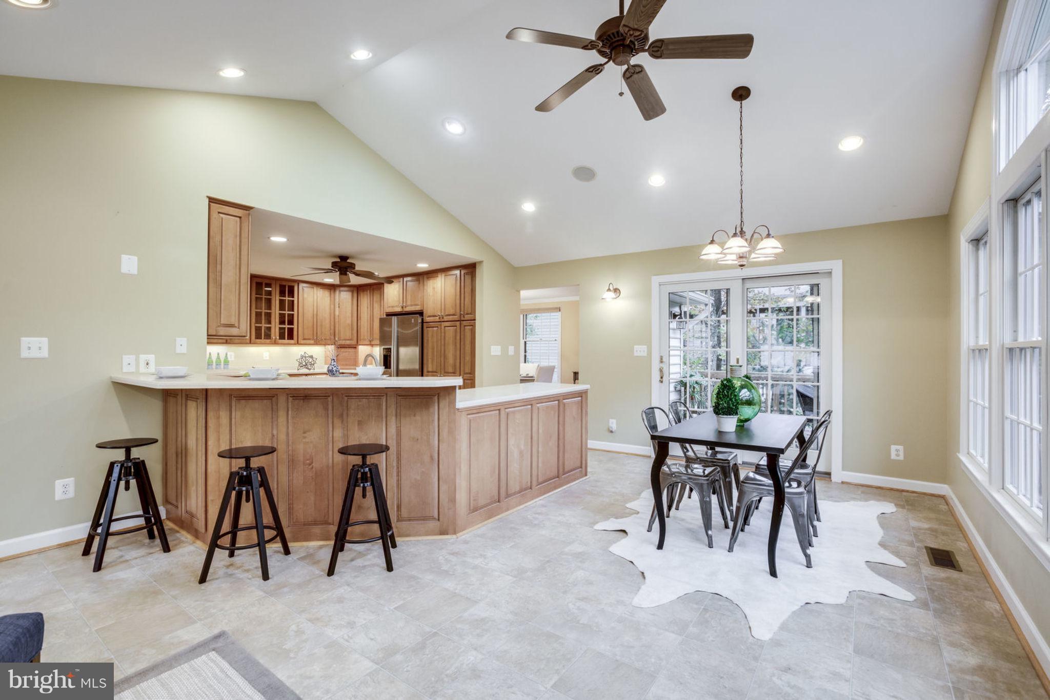 8734 Center Road Springfield, VA 22152 - Photo 14 of 40 Kitchen affords more Seating at Breakfast Bar
