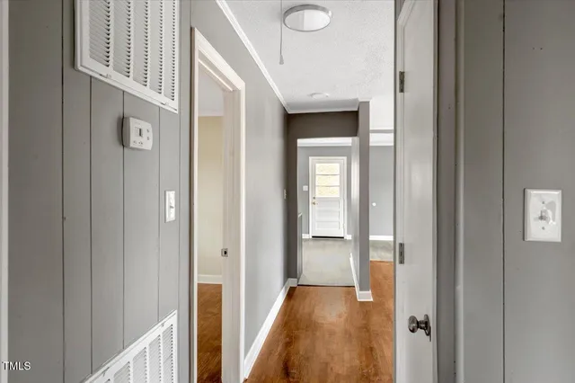 a view of a hallway with a elevator