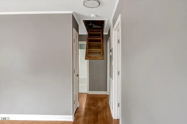 a view of a hallway with entryway